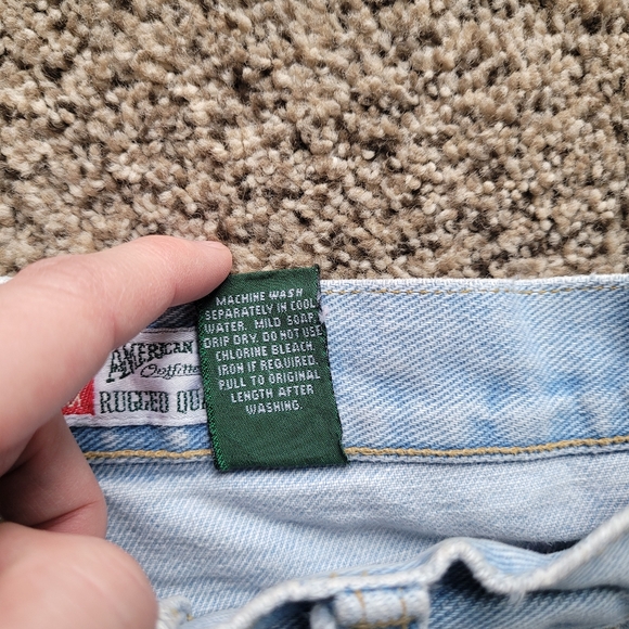 American Eagle Authentic Mountain Blue Denim Womens Jeans 7/8 Vintage Pleated - Picture 6 of 11